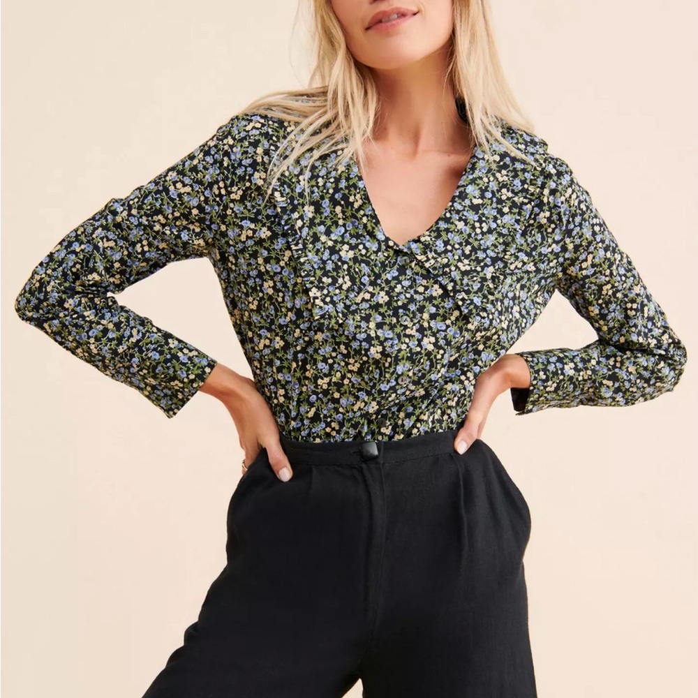 Anthropologie English Factory Oversized Collar Buttondown